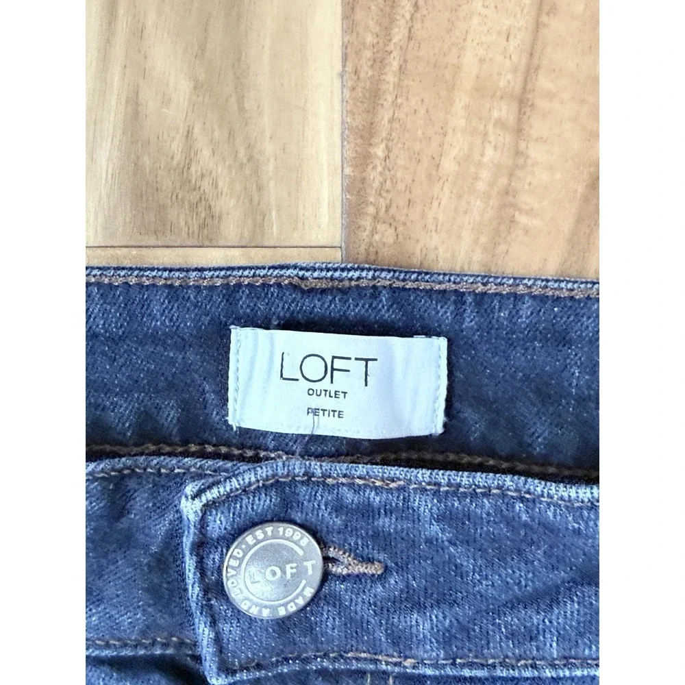 LOFT Skinny‎ Ankle Jeans Womens 14P/32 Blue Curvy High Waist Stretch Denim